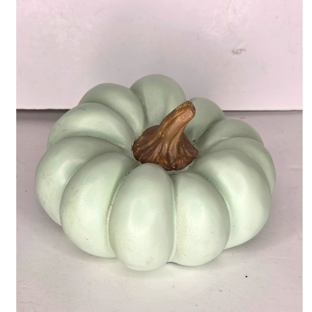 Sage Green Decorative Pumpkin Fall Harvest Autumn Fairytale Heirloom Decor